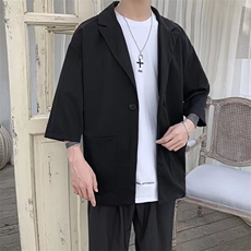 春秋季七分袖西服男休闲韩版中袖小西装潮流薄款短袖外套，男装西服，星座1013