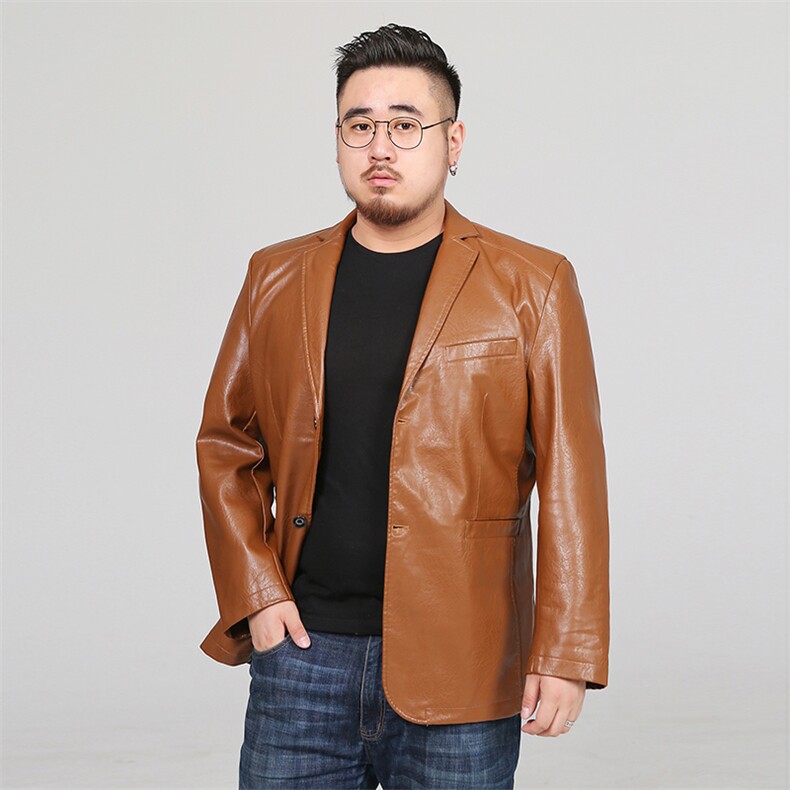 L-8XL秋装新款男士皮衣外套PU男皮西服夹克加肥加大码8808款,男装皮衣,星座802