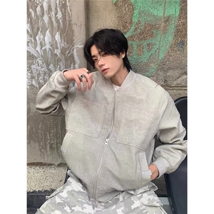 869-P62 重磅水洗牛仔外套男士秋季潮牌宽松立领vintage潮流痞帅,男装工装外套,电商B323A