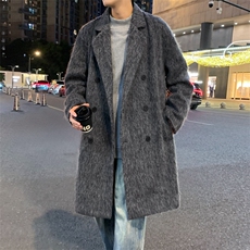 高档男毛呢大衣双排扣羊毛呢子风衣长款西装外套男JK02566-P115，男装风衣，星座308B-2