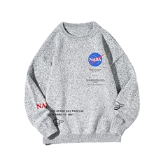 NASA加厚加绒毛衣男大码毛线衣男针织衫M19243-P45加绒款-P65网格，男装针织衫/毛衣，电商A040A
