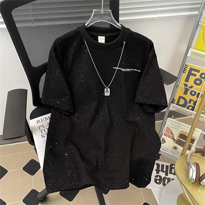 DXX5-P43满天星短袖t恤男士潮牌衣服夏季宽松版男情侣半袖体恤,男装T恤,星座603-2