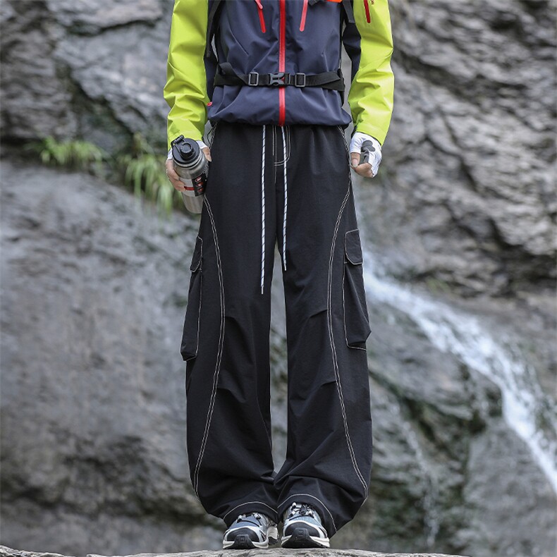 秋季防风拼接大口袋大码防泼水户外登山冲锋裤男K24036-特P55控98,男装休闲裤,电商A001-1