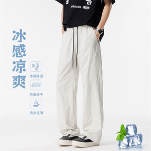 2025夏季新款冰丝直筒大码休闲裤男217-2-NK191-特P35图片