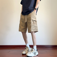wassuphappy日系工装短裤男士夏季薄款潮牌透气休闲运动五分裤子，男装牛仔裤，电商A161