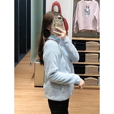 高品纯色厚实拉链茄克长绒保暖显瘦立领摇粒绒外套男女A1194-P40，男装棉衣，星座1505