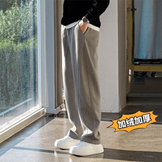 网图水洗做旧弯刀小众设计感解构拼接加绒裤310A-DY25537JR-P53，男装卫衣，四季星座310A