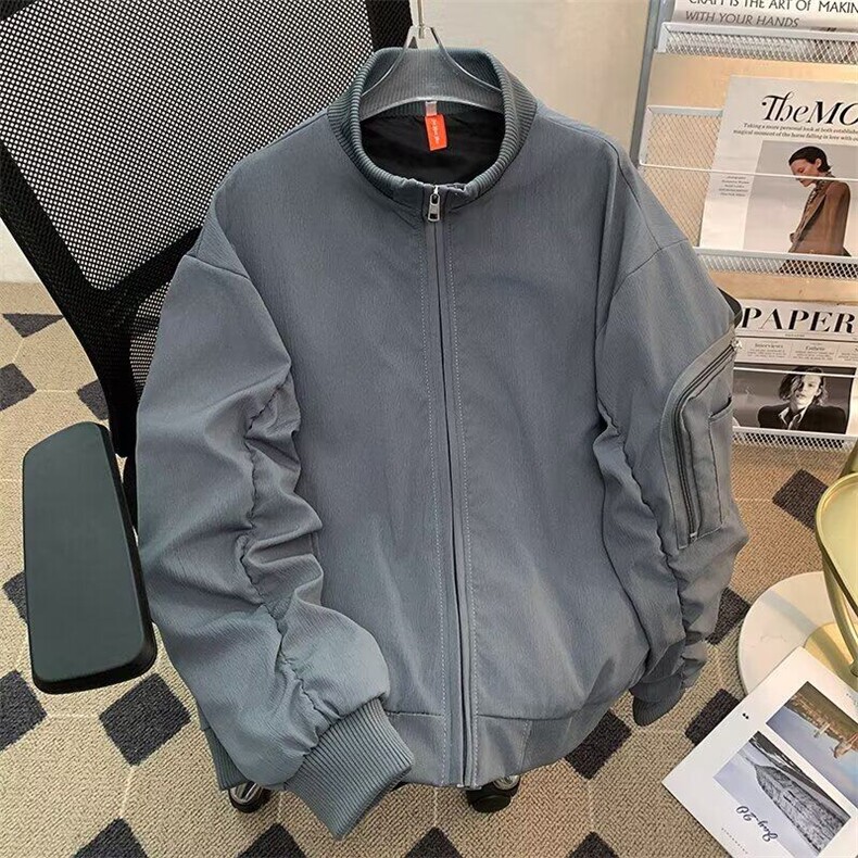 美式高街cleanfit工装夹克男春秋情侣宽松立领外套痞帅休闲棒球服,男装夹克,星座601-1