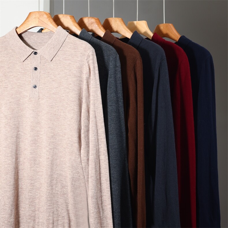 2025舒适百搭简约polo领羊绒衫舒适简约，男装羊绒套衫，蒙亿羊绒