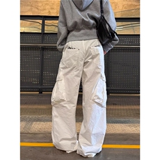 高腰阔腿牛仔裤女2025新款秋款超火宽松梨型身材白色直筒拖地裤子，男装牛仔裤，星座506A