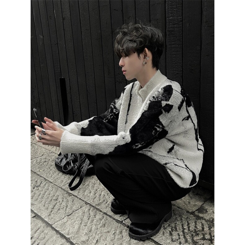 【有货】cleanfit撞色毛衣男秋冬高级痞帅开衫针织衫B06LL-特P68,男装针织衫/毛衣,星座1007（原301D）