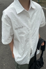 夏季新款速干短袖刺绣衬衫潮流港风宽松百搭男半袖CS285-P35，男装T恤，星座301C-5