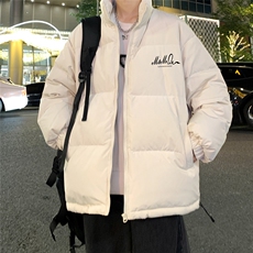 港风夜景休闲字母印花宽松休闲立领棉服A247-MY62064特批65控98，男装棉衣，电商A247
