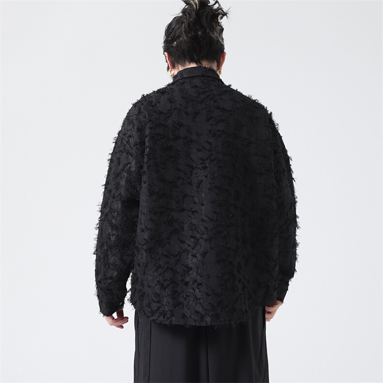 C8601P75无影墻新中式暗黑风风唐装汉服衬衫长袖提花,男装衬衫,电商A026