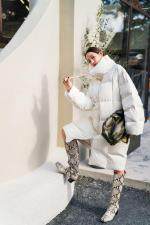 冬季新款简约方格面包羽绒服，女装羽绒服，AUDREY WANG