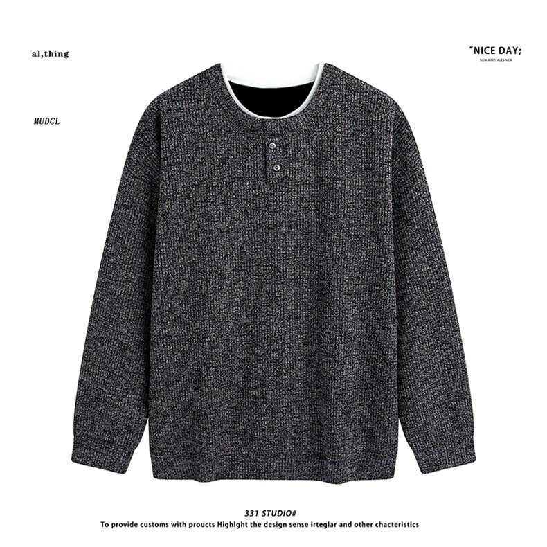 平铺~春季圆领假两件卫衣外套YJ6030/P68，女装短外套，电商B331