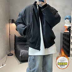 现货冬季美拉德立领飞行夹克廓形高街棒球服加棉加厚棉衣外套，男装夹克，电商A486-1