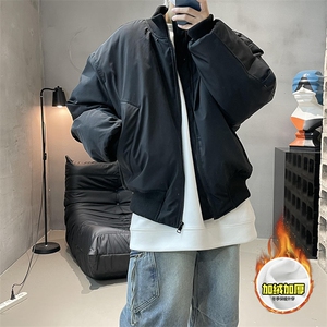 现货冬季美拉德立领飞行夹克廓形高街棒球服加棉加厚棉衣外套图片