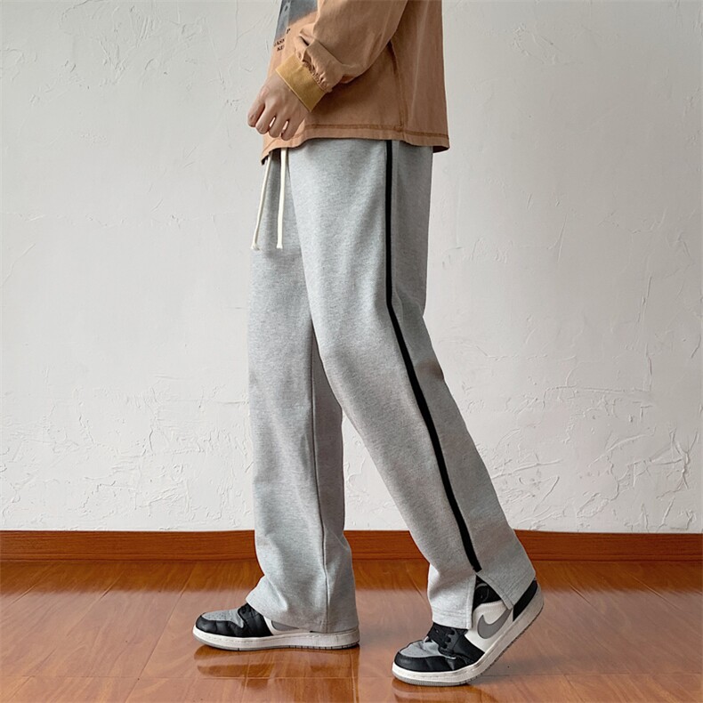 22/秋冬新款港风运动裤潮牌休闲裤潮流男裤直筒拖地裤子男士K3318,男装休闲裤,星座815-2