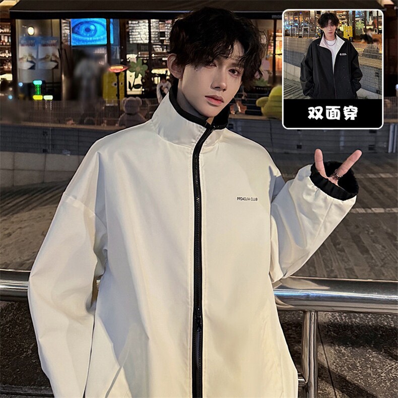 特批P55无差价春新款安哥拉红满天星两面穿男防泼水夹克外套J2663,男装夹克,电商A001