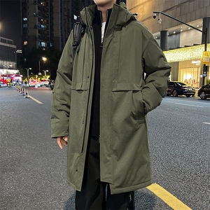 大码中长款连帽风衣保暖大棉袄外套7516-P135控228图片