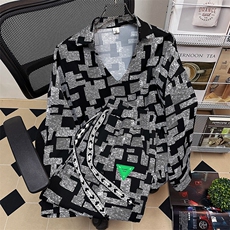 1冰丝衬衫男一套装九分裤男潮流搭配七分袖POLO衫男TZ7732P75控89，男装衬衫，星座226-2