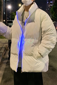 亮面反光图案 冬季新款男士潮流休闲加厚棉衣外套XZ109-6006-108图片
