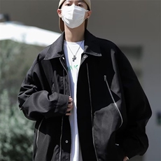美式高街拉链外套男女潮牌设计高级感宽松春秋飞行员夹克-WT206，男装夹克，星座601-2