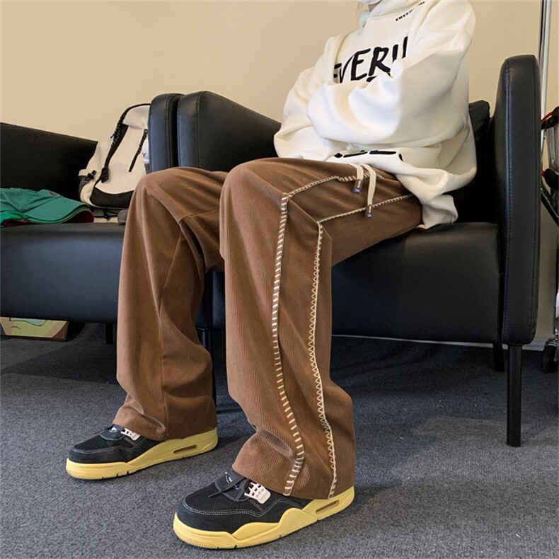 灯芯绒裤子设计感长裤 男女同款K2868-常规P50，加绒P60图片