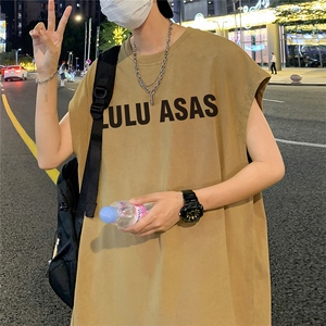 数据超好 抖音品 240克重磅欧美式潮牌水洗背心无袖t恤 BX335-P35图片