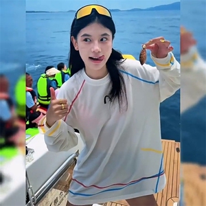 美式高街解构工艺速干长袖T恤衫男女款防晒上衣户外运动骑行服潮图片