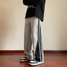 高品质秋款男卫裤条纹拼色直筒宽松休闲长裤H0939P40，男装休闲裤，星座1013-1