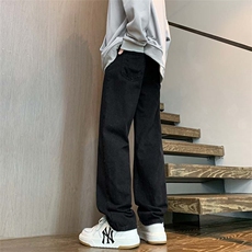 牛仔裤男复古水洗做旧潮牌直筒阔腿休闲长裤A080-9601-P40控68，男装牛仔裤，电商A080