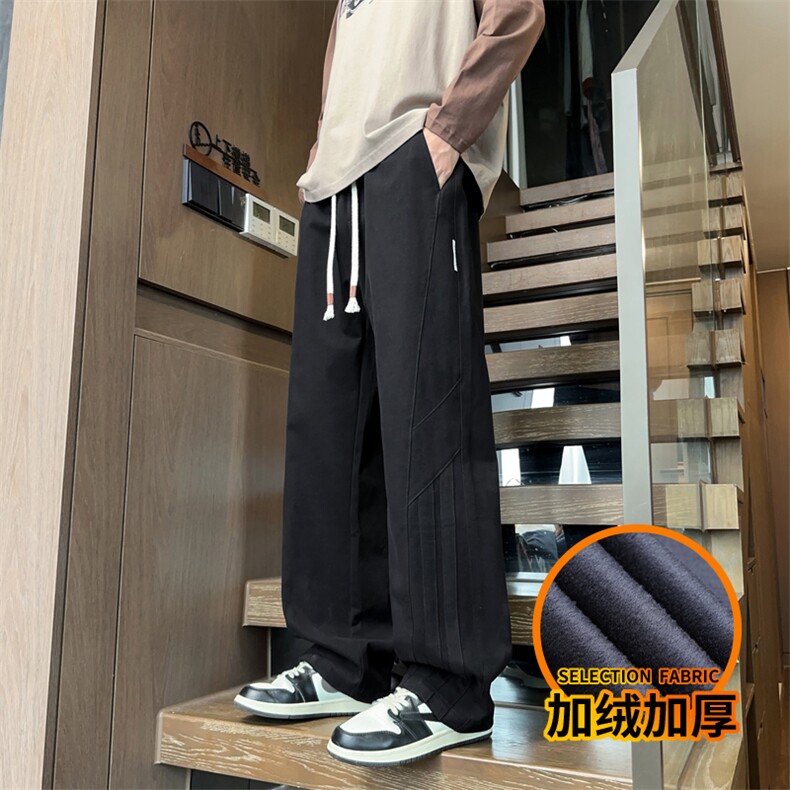 美式拼接工装裤男高街直筒宽松潮牌休闲长裤子J8030-P45/加绒P55,男装工装外套,星座509