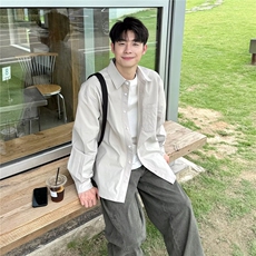 美式衬衫男长袖秋季休闲衣服潮流百搭高级感大码春秋CS3079，男装衬衫，星座208-5