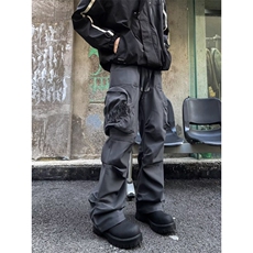 美式高街vibe痞帅机能褶皱大口袋工装裤男宽松休闲长裤K5928-P49，男装休闲裤，星座412-3