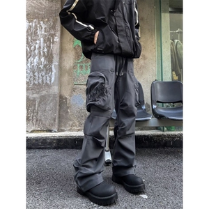 美式高街vibe痞帅机能褶皱大口袋工装裤男宽松休闲长裤K5928-P49图片