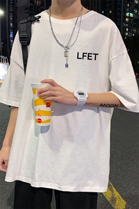 夏季港风新款男士休闲潮流印花宽松圆领短袖T恤男1210-2-6617-P15图片