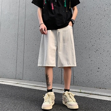 夏季复古宽松百搭五分裤2024新款潮牌直筒牛仔短裤现货K7967-P35，男装牛仔裤，星座512-3
