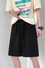 K6027/P20港风纯色休闲短裤男宽松弹力中裤2023新款大码跑量控29，男装休闲裤，电商A141