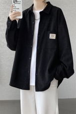 加绒衬衫男冬季新款港风宽松灯芯绒保暖长袖衬衣JR25-P48，男装衬衫，星座214-3