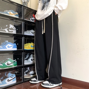 港风条纹休闲裤男宽松直筒拖地裤束脚裤卫裤 KP613 P50图片