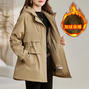 现货！棉衣女2024年冬季新款韩版修身加绒加厚派克服休闲棉服