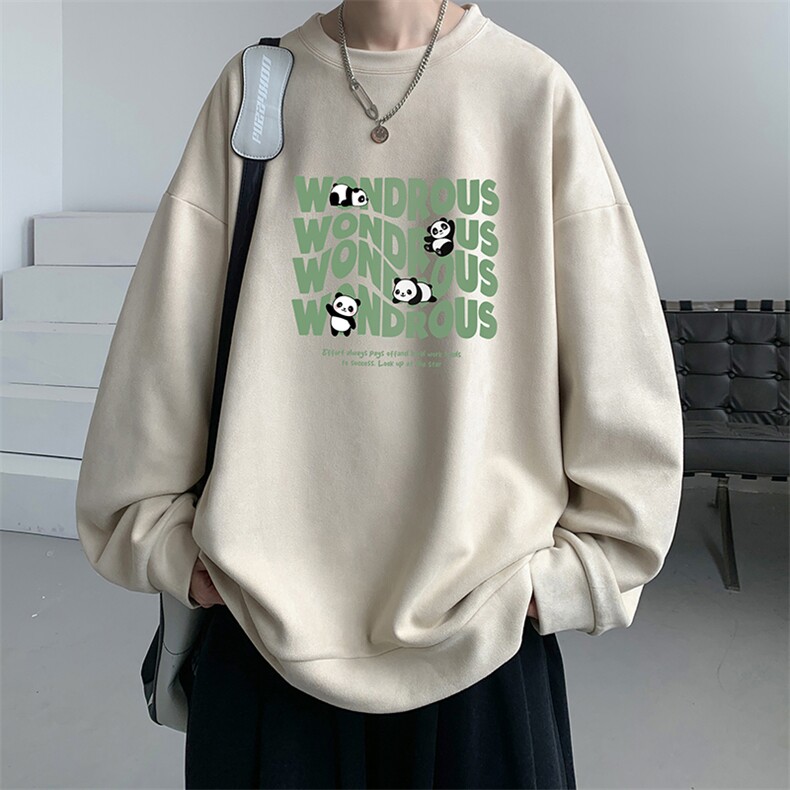 麂皮绒卫衣男大码重磅长袖t恤男 JW81376-P35图片