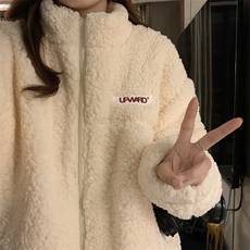 羊羔毛外套女新款情侣宽松百搭加绒加厚开衫棉服C552-P120，男装棉衣，星座911-2(原星座613-2）