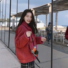2021羊羔毛棉衣拼接宽松短外套287-F831-P165-K258现货，女装棉衣/棉服，浙宝287