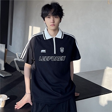 2026新款半拉链学院风POLO衫黑白拼接抗菌凉感短袖DT302-特P33，男装T恤，电商C307