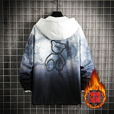 8XL-M码连帽渐变棉衣外套男2023秋冬新款加肥加大码棉服280斤可穿，男装棉衣，钱塘717(原712)