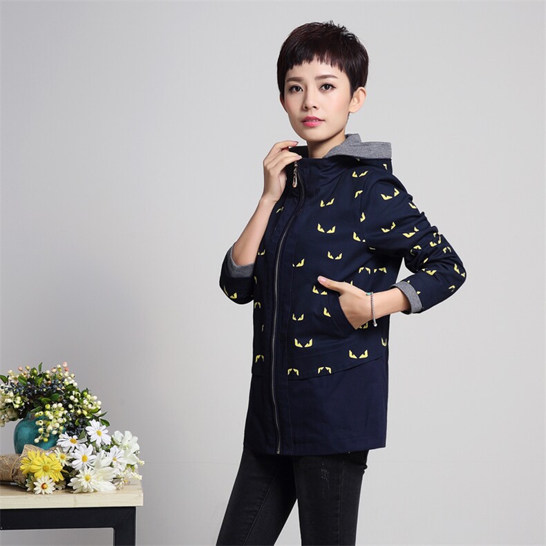 时尚印花连帽卫衣女宽松显瘦长袖外套舒适百搭休闲上衣，女装卫衣/绒衫，丽影随形