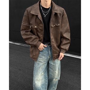 ！2025春季新款男士皮夹克潮牌春装外套JK777特P75图片
